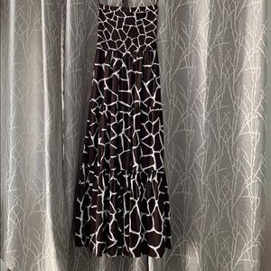 Michael Kors smocked giraffe print maxi dress